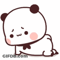 A Cartoon Panda Bear Is Sitting Down With A Sad Look On His Face . GIF