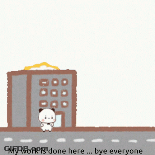 A Cartoon Panda Bear Is Standing In Front Of A Burning Building GIF