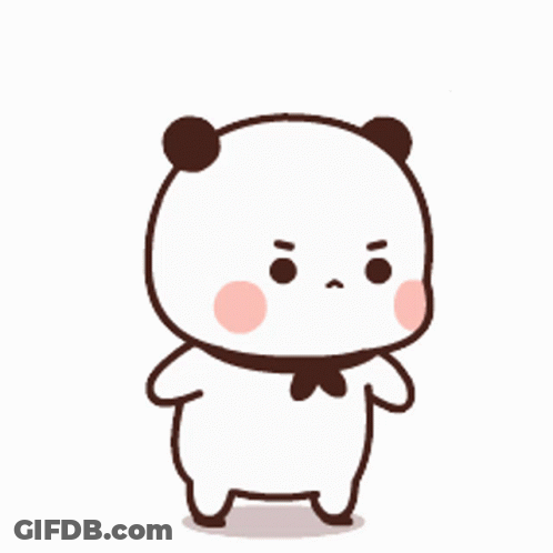 A Cartoon Panda Bear With A Bow Tie Is Standing On Its Hind Legs And Looking Angry . GIF
