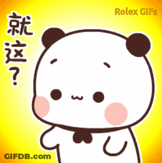 A Cartoon Panda Bear With A Yellow Background And Rolex GIF