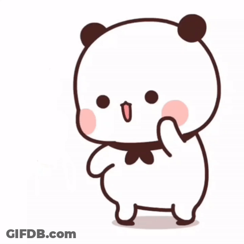A Cartoon Panda Bear With The Words " Sila Disini " On The Bottom Right GIF