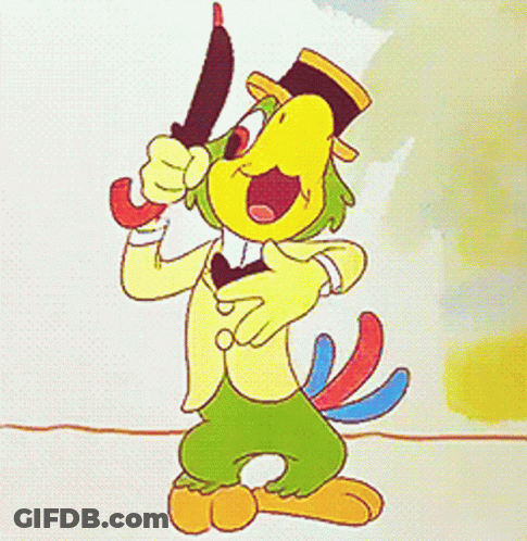 A Cartoon Parrot Is Singing Into A Microphone And Wearing A Top Hat GIF