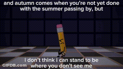 A Cartoon Pencil Is Standing On A Checkered Floor In A Room . GIF