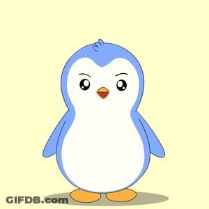 A Cartoon Penguin Is Crossed Out With Red Lines GIF