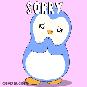 Cartoon Penguin Saying Sorry With Sad Face GIF