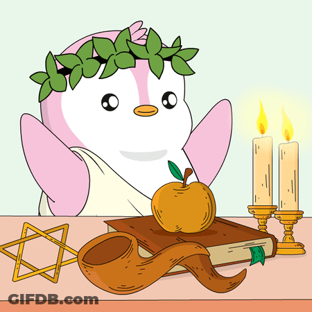 A Cartoon Penguin With A Laurel Wreath On His Head GIF