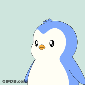 A Cartoon Penguin With The Word Ok Above It GIF