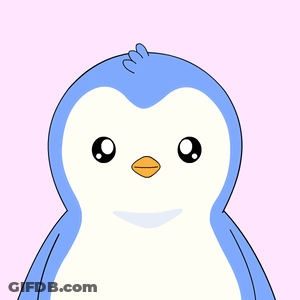 A Cartoon Penguin With The Word Yes Above Its Head GIF