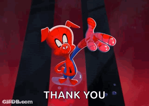 A Cartoon Pig Giving A Thumbs Up And The Words Thank You GIF