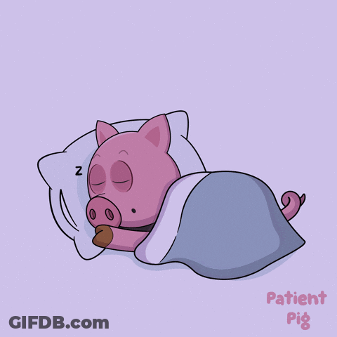 A Cartoon Pig Is Sleeping Under A Blanket GIF