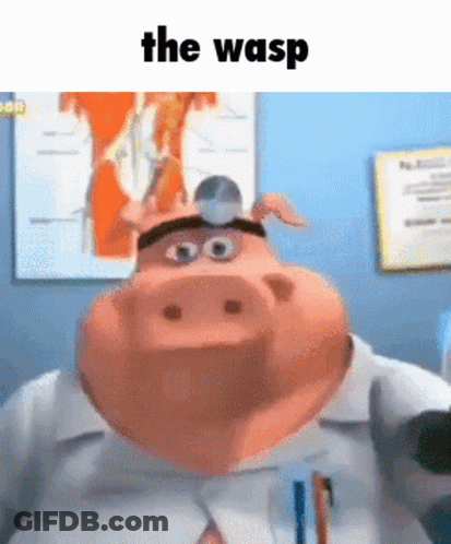 A Cartoon Pig Is Wearing A Doctor 'S Hat And Holding A Stethoscope In His Mouth . GIF