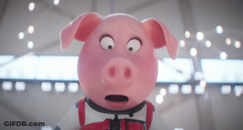 A Cartoon Pig With A Shocked Look On Her Face GIF