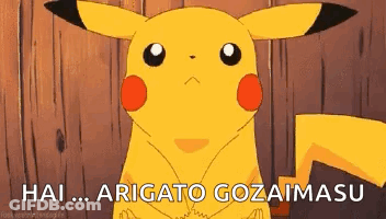 Pikachu Saying Hai Arigato Gozaimasu GIF