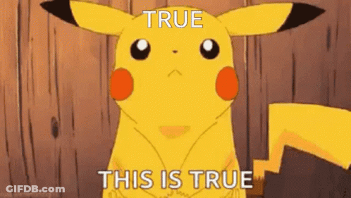 A Cartoon Pikachu Is Standing In Front Of A Wooden Wall . GIF