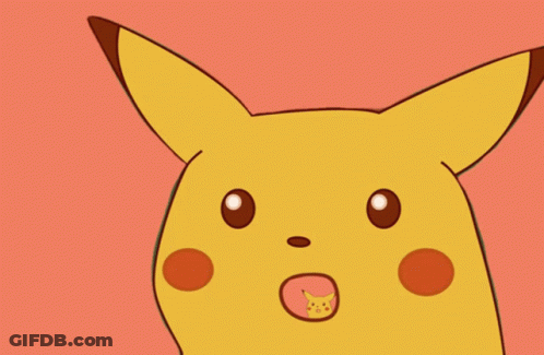 A Cartoon Pikachu With Its Mouth Open And A Red Circle In The Background GIF