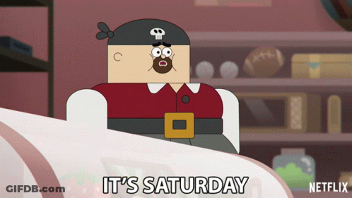 A Cartoon Pirate Says It 'S Saturday GIF