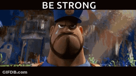 A Cartoon Police Officer With A Beard And A Hat Is Standing In Front Of A Crowd . GIF