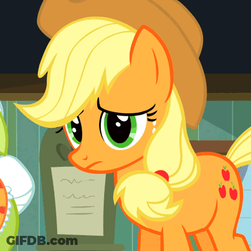 A Cartoon Pony With A Hat On Looks Angry GIF