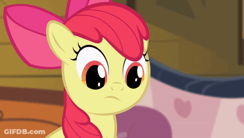 A Cartoon Pony With A Red Mane And Pink Ears Looks Angry GIF