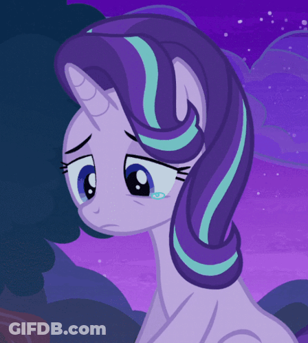 A Cartoon Pony With Purple Hair And A Horn GIF