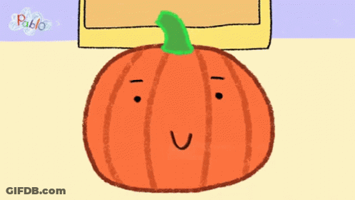A Cartoon Pumpkin With A Face And The Words I 'M A Pumpkin Below It GIF