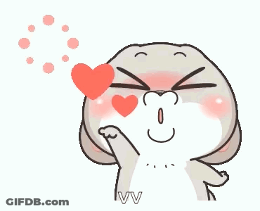 A Cartoon Rabbit Is Blowing A Kiss With A Heart In Front Of His Eyes . GIF