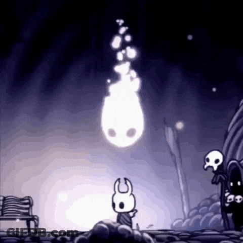 A Cartoon Rabbit Is Standing In Front Of A Glowing Ghost . GIF