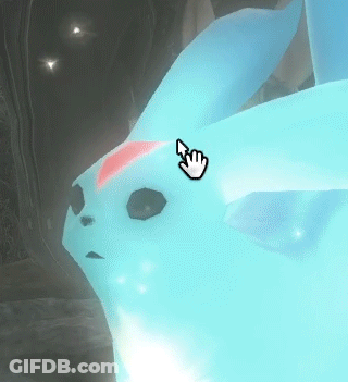 A Cartoon Rabbit With A Hand Pointing To It GIF