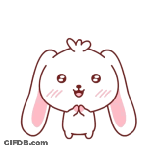 A Cartoon Rabbit With A Heart On Its Head Is Smiling GIF