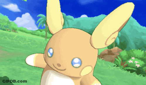 Cartoon Rabbit With Blue Eyes And Yellow Ears GIF