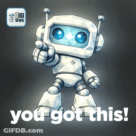 A Cartoon Robot Is Pointing At The Camera With The Words You Got This Below It GIF