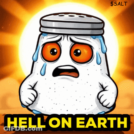 A Cartoon Salt Shaker Is Crying With The Words Hell On Earth Written Below It GIF