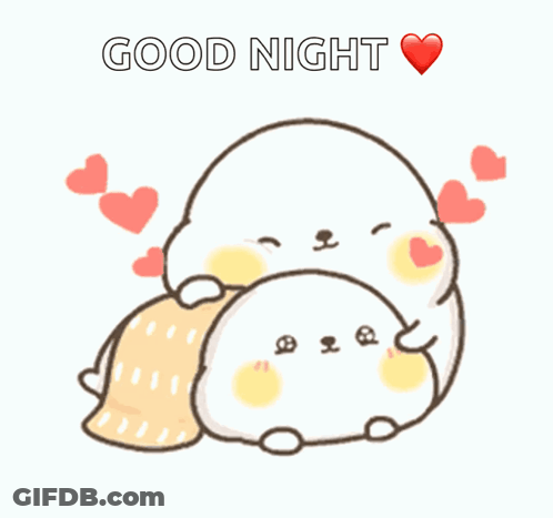 A Cartoon Says Good Night With A Heart GIF