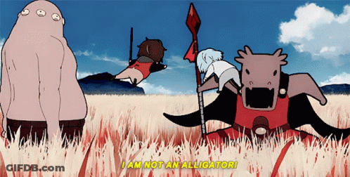 A Cartoon Says I Am Not An Alligator On The Bottom Right GIF