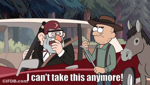 A Cartoon Says I Can 'T Take This Anymore And Shows A Man And A Horse GIF