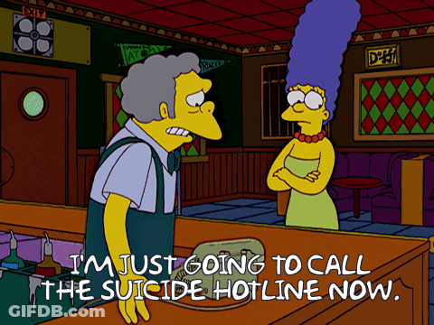 A Cartoon Says I 'M Just Going To Call The Suicide Hotline Now .. GIF