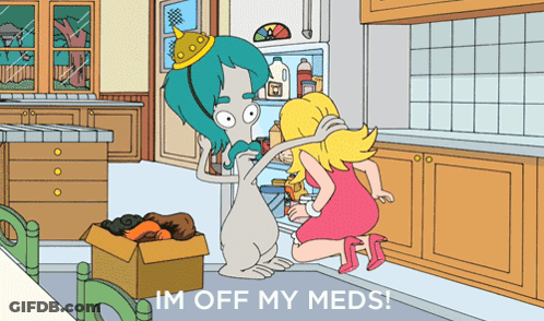 Cartoon Saying Im Off My Meds GIF