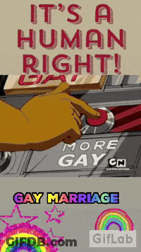 A Cartoon Says It 'S A Human Right And Gay Marriage GIF