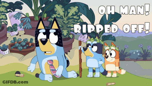 Cartoon Saying Oh Man Ripped Off GIF