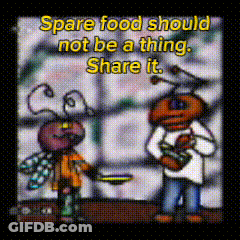 A Cartoon Says Spare Food Should Not Be A Thing GIF