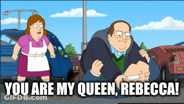 A Cartoon Says You Are My Queen Rebecca On The Bottom GIF