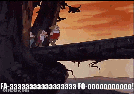 A Cartoon Scene From Snow White And The Seven Dwarfs With The Caption Fa-Aaa GIF