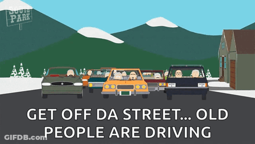 A Cartoon Scene From South Park Shows Cars Driving Down A Road GIF