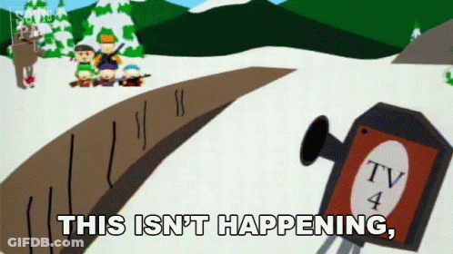 A Cartoon Scene From South Park With The Words This Isn 'T Happening GIF