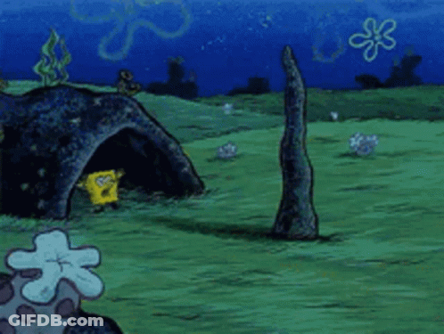A Cartoon Scene From Spongebob Squarepants With A Sponge And A Starfish GIF