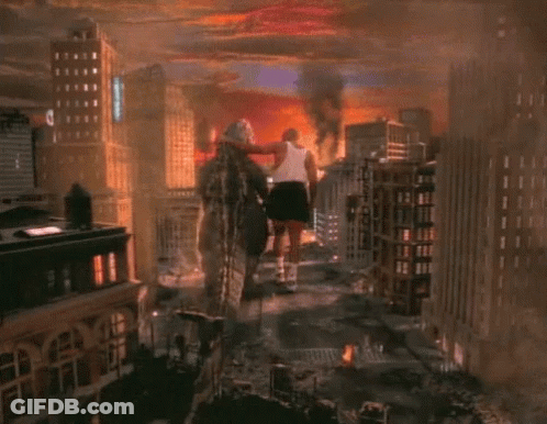 A Cartoon Scene Of A City With A Sign That Says Playboy GIF