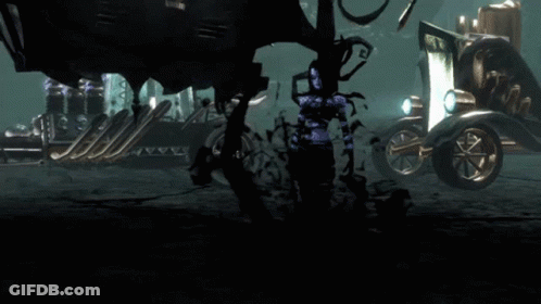 A Cartoon Scene With A Car That Says ' Nightmare Before Christmas ' On The Side Of It GIF