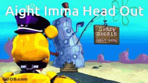 A Cartoon Scene With A Sign That Says Shady Shoals Nest Home Hanging From A Crane GIF