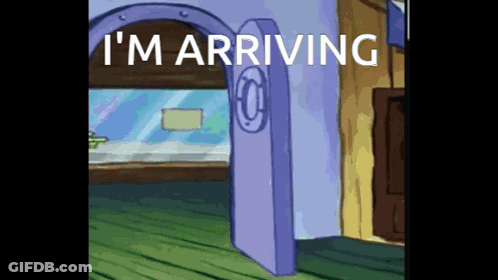Cartoon Scene Saying I'm Arriving GIF