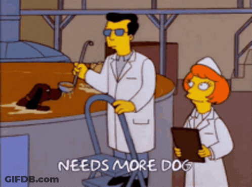 A Cartoon Scene With The Words Needs More Dog On The Bottom Right GIF